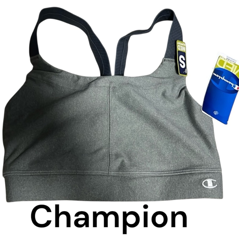 NWT Champion Sports Bra tank sz S Support womens workout  gray stay dry